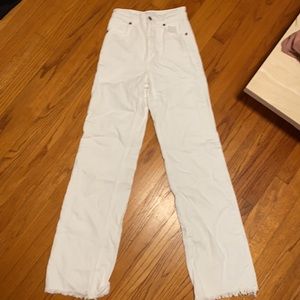 BEST ZARA wide leg white jeans